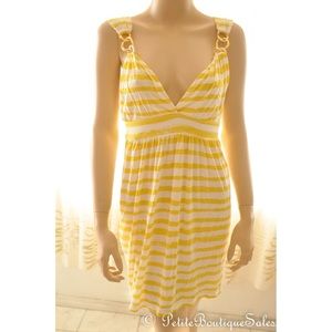 BCBGMAXAZRIA Sundress beach cover up yellow stripe